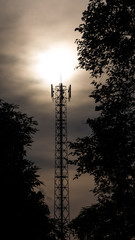 Cell Site Antenna Silhouetted