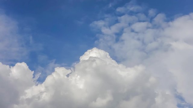 Time lapse of clouds and blue sky only for background, no land and no sea, 4K or UHD Resolution.