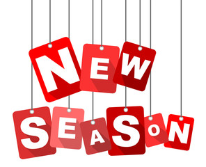 new season, red vector new season, flat vector new season, background new season