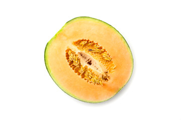 Closeup melon on white background 