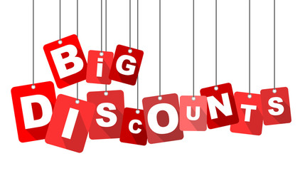 big discounts, red vector big discounts, flat vector big discounts, background big discounts