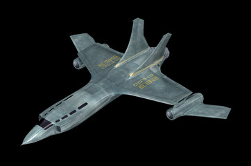 Fototapeta na wymiar Combat spaceship. My own design. 3D illustration.
