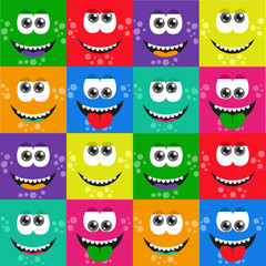 squares monster pattern.