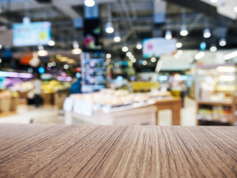 Supermarket Background Product Retail shop display Table Mock up