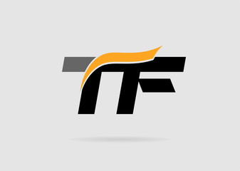 Letter T and F logo template
