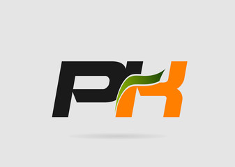 PK initial monogram logo
 - obrazy, fototapety, plakaty