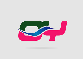 OY Logo. Vector Graphic Branding Letter Element
