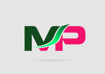 Letter M and P logo vector
