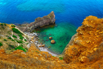 A view of a Blue Lagoon at cape Fiolent. Crimea