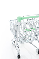 Empty shopping cart, isolated on white background