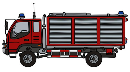 Hand drawing of a small fire truck
