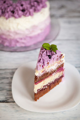 Ombre violet cake with black currants