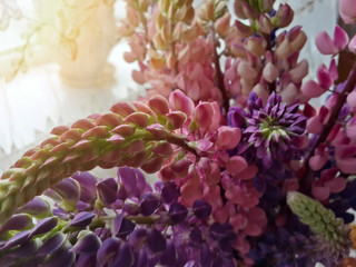 Beautiful bouquet of lupin flowers/Beautiful bouquet of lupin flowers