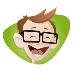 happy smiling cartoon boy