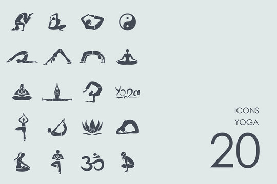 Set of yoga icons