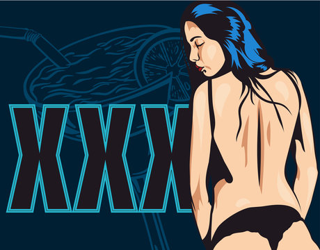 Woman undressing vector pic
