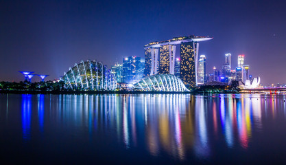 Fototapeta na wymiar Marina Bay View of Singapore city landmark
