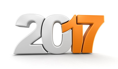 New Year 2017. Image with clipping path. - obrazy, fototapety, plakaty