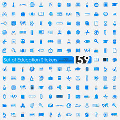 Set of education stickers