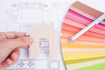 home with color scheme paper and business construction industry