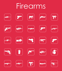 Set of firearms simple icons