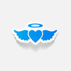 realistic design element: heart angel
