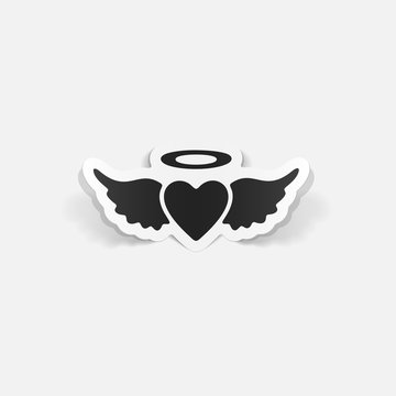 realistic design element: heart angel
