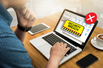 Fototapeta na wymiar computer Security Breach Cyber Attack Computer Crime Password Se