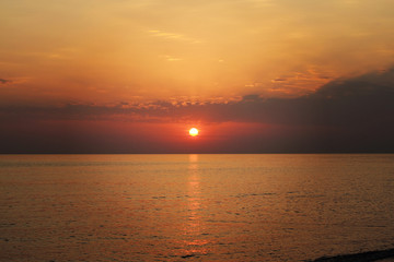 Obraz premium Beautiful sunset on the Black Sea coast of the Caucasus