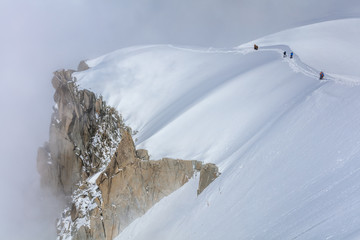 Climbers on the Mont Blanc massif