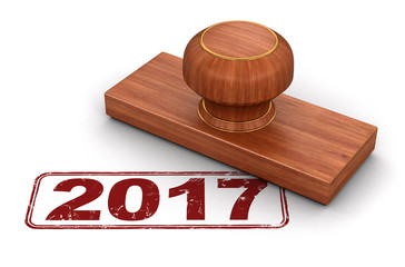 Rubber Stamp 2017.  Image with clipping path