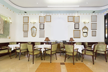 Interior of a restaurant in luxury villa