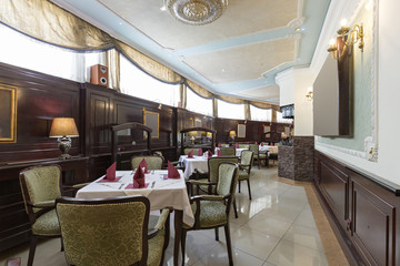 Interior of a restaurant in luxury villa