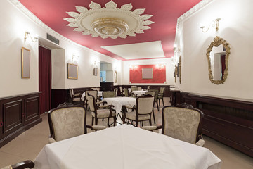 Interior of a restaurant in luxury villa