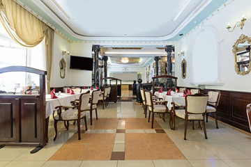 Interior of a restaurant in luxury villa