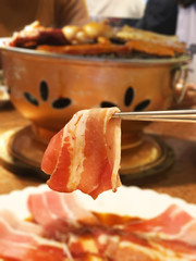 fresh pork slices with sauce