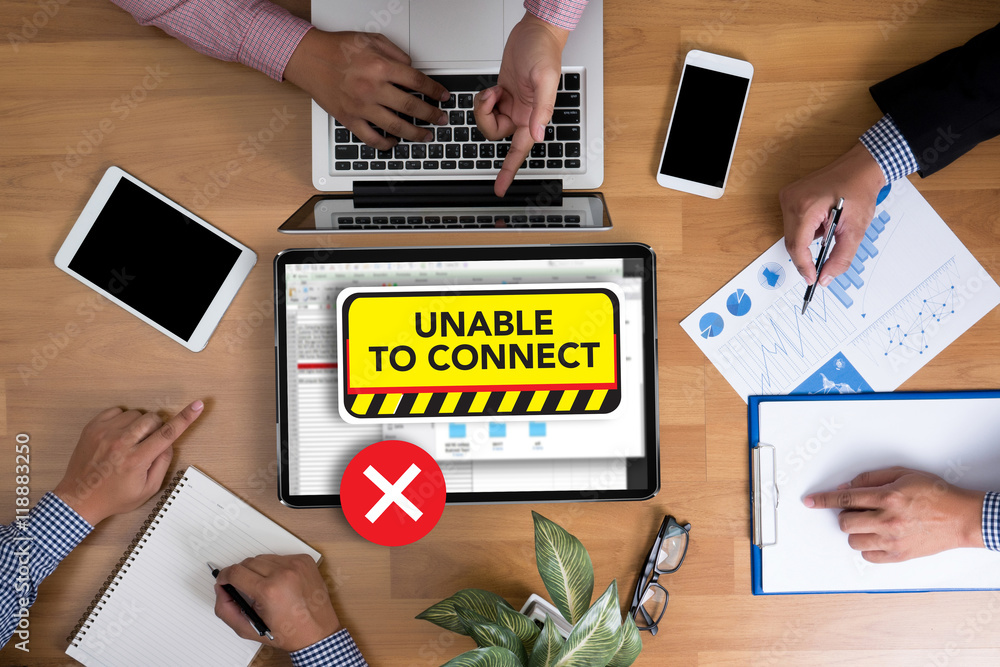 Aufkleber connect unavailable unable connect notification