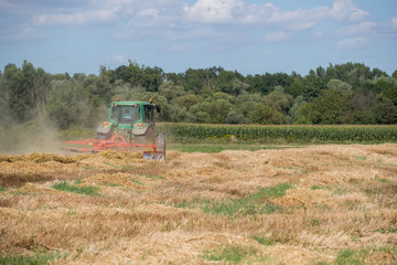 Tractor in activity