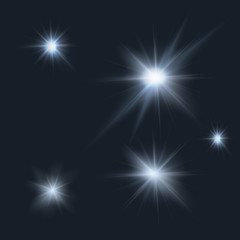 flares, rays, beams, cold light effects set