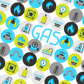 Natural gas production, injection and storage. Industrial background design