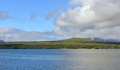 Summer landscape. Mountains in Tromso, Norway