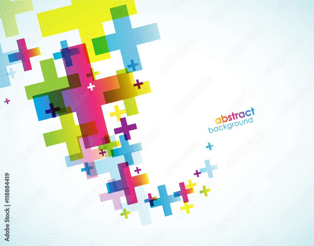 Canvas Prints abstract colored plus signs.