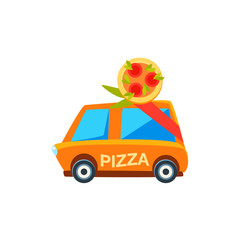 Pizza Delivery Toy Cute Car Icon