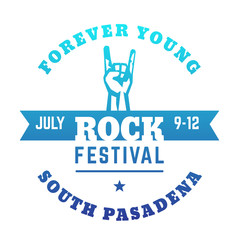 Obraz premium rock festival poster design, blue on white