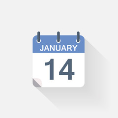14 january calendar icon