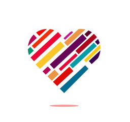 Fototapeta na wymiar Simple web icon in vector, colorful heart illustration