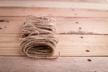 Straw rope on the floor