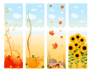 Vertical Autumn Banners. 