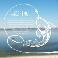 Obraz premium Fishing blurred photo background