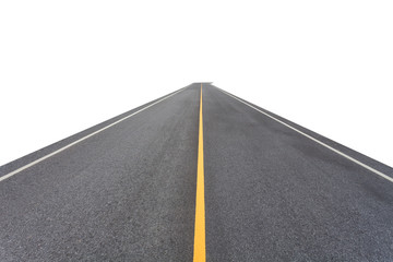 Fototapeta na wymiar Abstract asphalt road isolated on white background